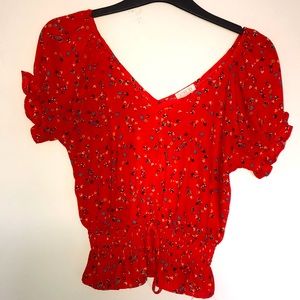 Summery floral off the shoulder top